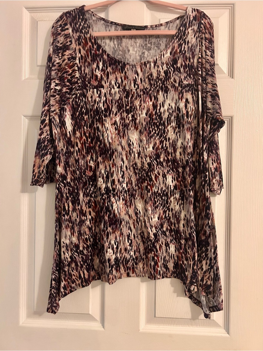 Rose & Olive Women’s Multicolor Animal-Print Scoop Neck Tunic — Pink & Brown